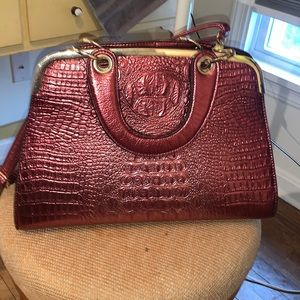 Red Metallic Snakeskin Bag